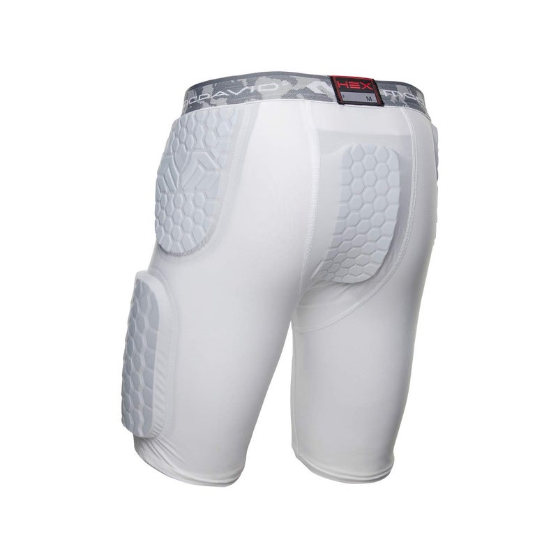 McDavid HEX Dual-Density Thudd Short, Dual-Density Pads for Thighs, HIPS & Tailbone, Helps Reduce Pulls & Fatigue, Moisture-Wicking Fabric, Adult Size White - Image 2